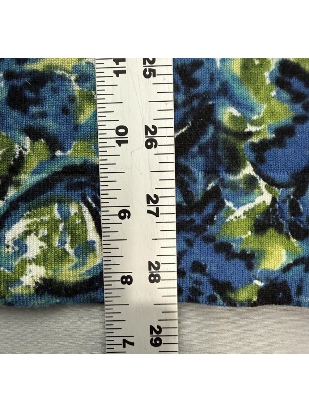Lane Bryant Abstract Floral Cardigan Plus 14/16 Blue Green Button Up 3/4 Sleeve - Picture 5 of 8
